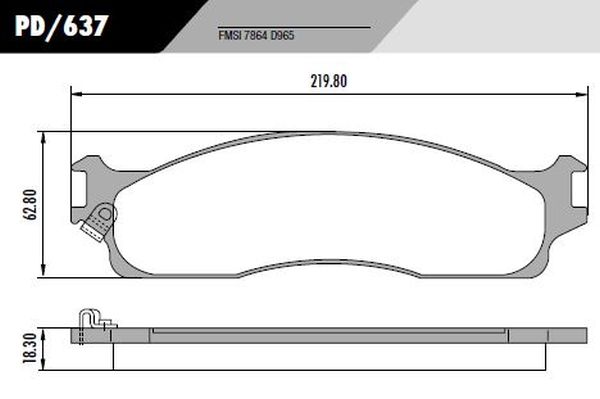 PASTILLA RAM 1500 2500 3500 03>08  219,8x62,8x18,3  DEL
