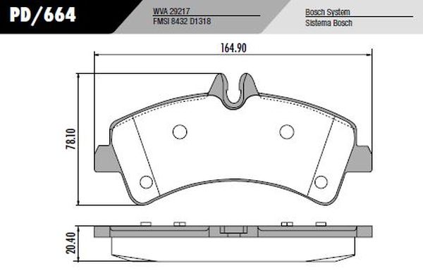 PASTILLA SPRINTER 515 12>  165x78,5x20,5  TRAS