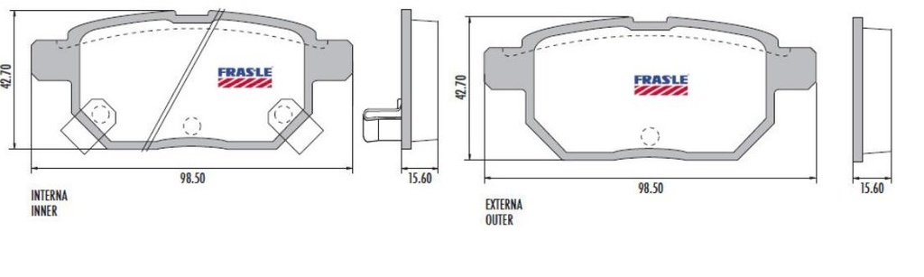 PASTILLA COROLLA XRS 12> RAV4 III  98,5x42,7x15,5  TRAS