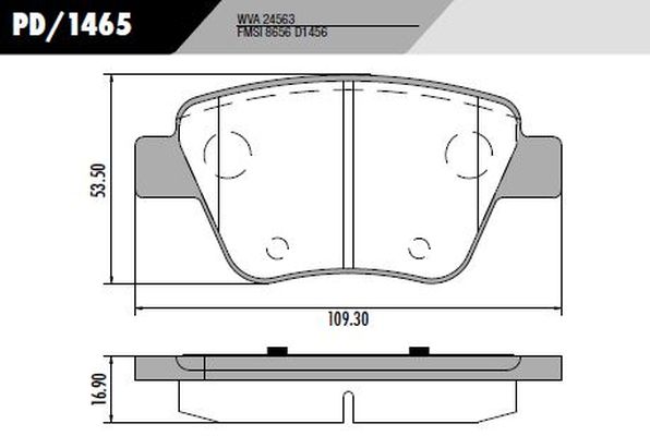 PASTILLA A3 VENTO GOLF PASSAT 11/  109,3x53,5x17  TRAS