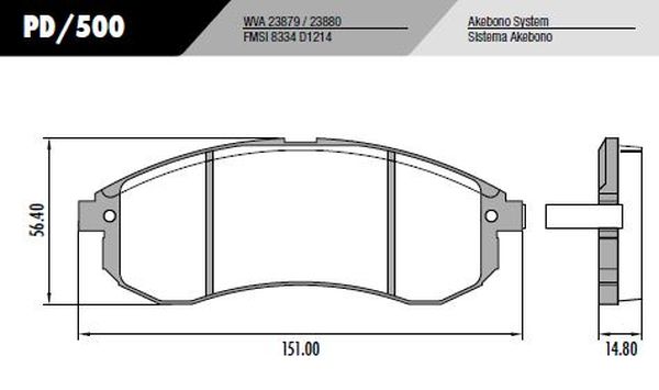 PASTILLA MITSUBISHI L200  151x56,4x14,8  DEL