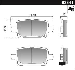 PASTILLA CRUZE 1.4 LT LTZ 17/  106,4x46,5x16  TRAS