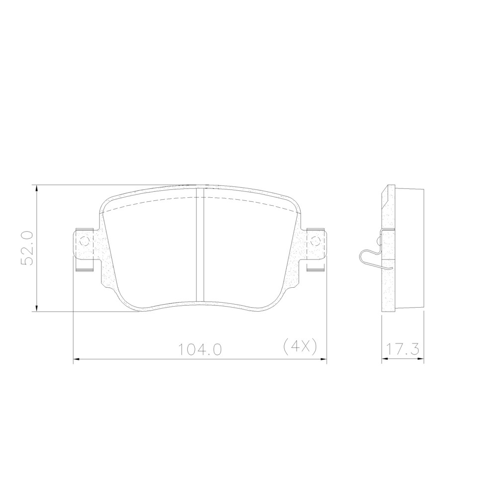 PASTILLA GOLF VII 1.4 TSI PASSAT 14/  104x52x17,2  TRAS