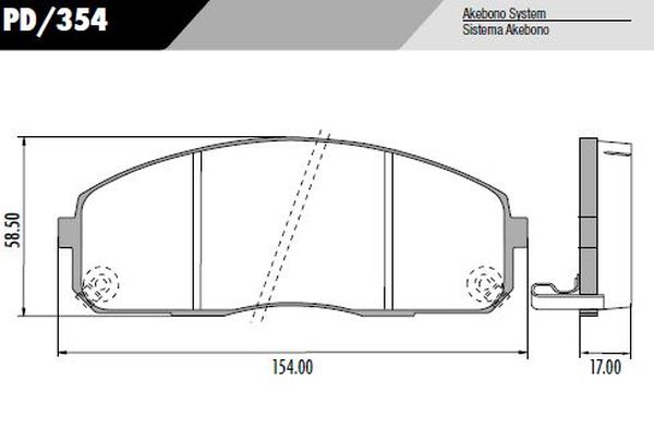 PASTILLA HYUNDAI HR 2.5 H 06> H100  154x58,5x17  DEL