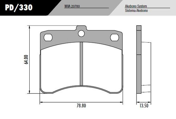 PASTILLA ASIA TOWNER DAIHATSU  78,8x64x13,5  DEL