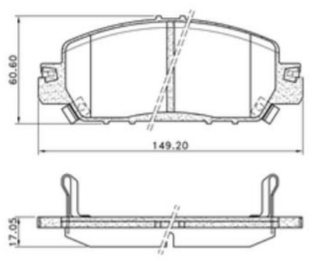 PASTILLA CIVIC 2.0/1.5 16V TURBO 17/  149,2x60,6x17  DEL