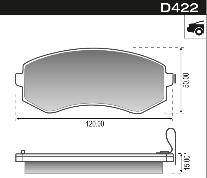 PASTILLA TOYOTA RUNNER RAV4  120x50x15  TRAS