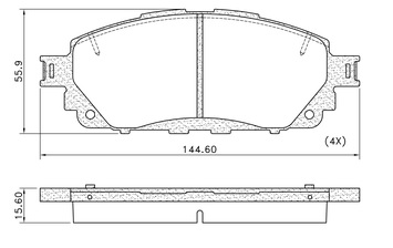 PASTILLA TOYOTA INNOVA 2.7 17/  144,5x56x15,6  DEL