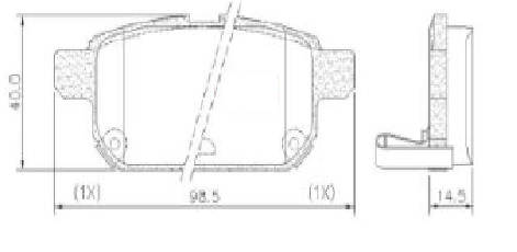 PASTILLA VITARA 1.6 4x4 17/  98,5x40x14,5  TRAS
