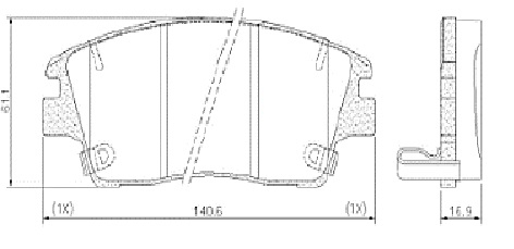 PASTILLA TUCSON SPORTAGE 18/  140,6x61x17  DEL