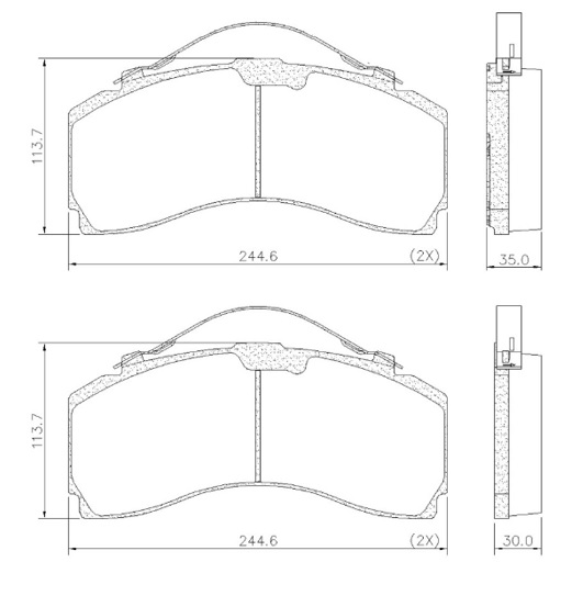 PASTILLA MB ACTROS 10>  244x113x30  DEL