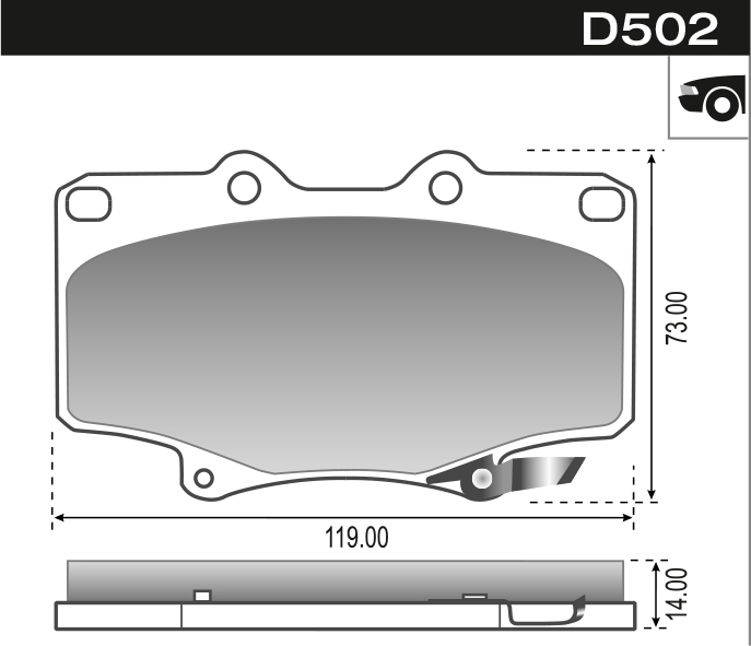PASTILLA TOYOTA LAND CRUISER  119x73x14  DEL