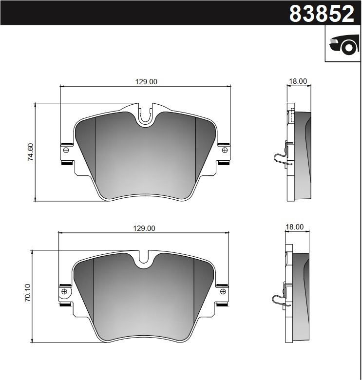 PASTILLA BMW X1 15/ MINI  COOPER  129x74,6/70,6x18  DEL