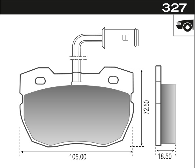 PASTILLA LAND ROVER DEFENDER DISC0VERY  104,9x72,3x18,5  DEL