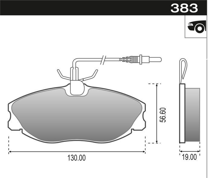 PASTILLA XSARA 306 406 2.0 16V  130x56,3x19  DEL