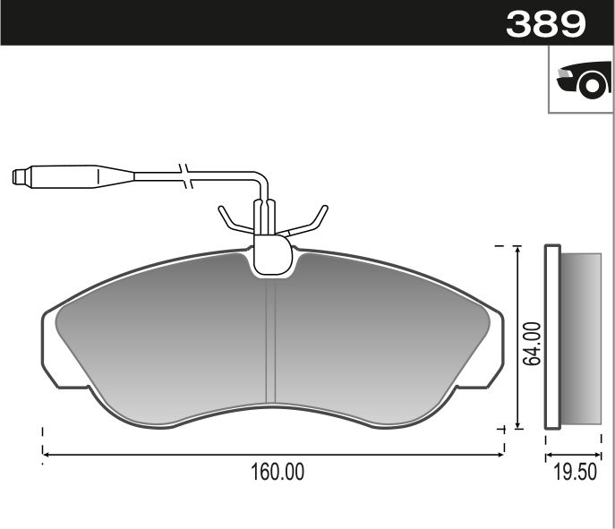 PASTILLA DUCATO BOXER JUMPER C/CABLE  159,9x64,1x19,5  DEL