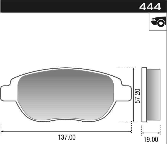 PASTILLA 207 307 C3 C4 PUNTO GIRLING  136,5x57x18  DEL