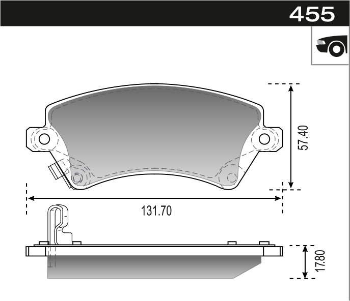 PASTILLA COROLLA 02/  131,7x57,3x17,8  DEL