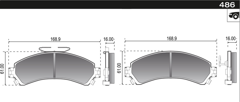 PASTILLA S10 BLAZER 4x4 97>  166,8x61,1x16  DEL