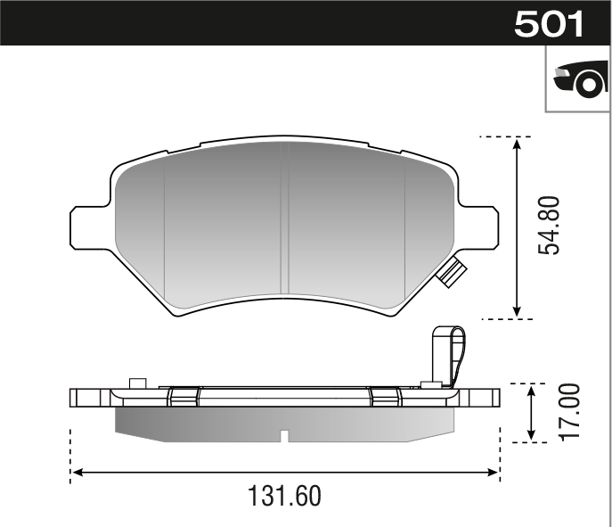 PASTILLA CHERY TIGGO 2.0 FULWIN  131,5x54,5x17  DEL