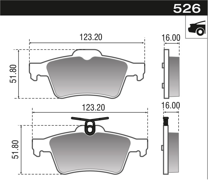 PASTILLA FOCUS C5 ECOSPORT  123x51,9x15,8  TRAS