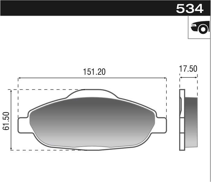 PASTILLA C3 C4 308 408 3008 BOSCH  150,7x61,2x17  DEL