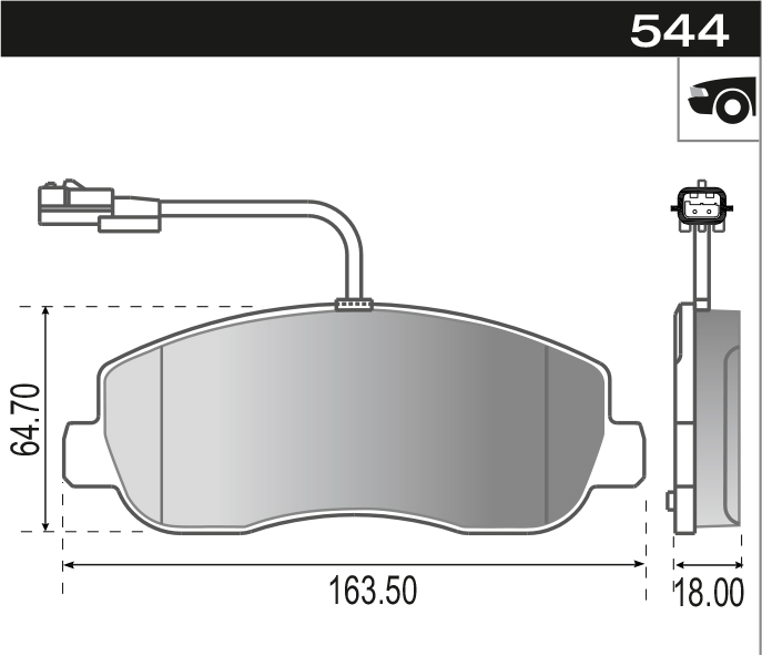 PASTILLA MASTER III 2.3 13> C/CABLE  163,6x64,8x17,5  DEL