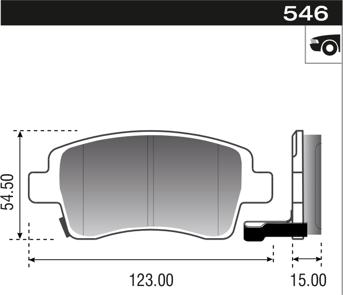 PASTILLA TOYOTA ETIOS  122,9x54,5x15  DEL