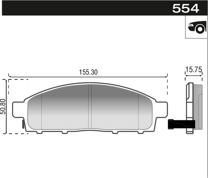 PASTILLA MITSUBISHI L200 TRITON  155,3x50,8x16  DEL