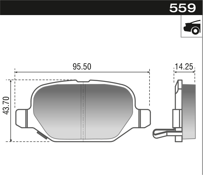 PASTILLA BRAVO LINEA PUNTO 500  95,6x44x13,5  TRAS