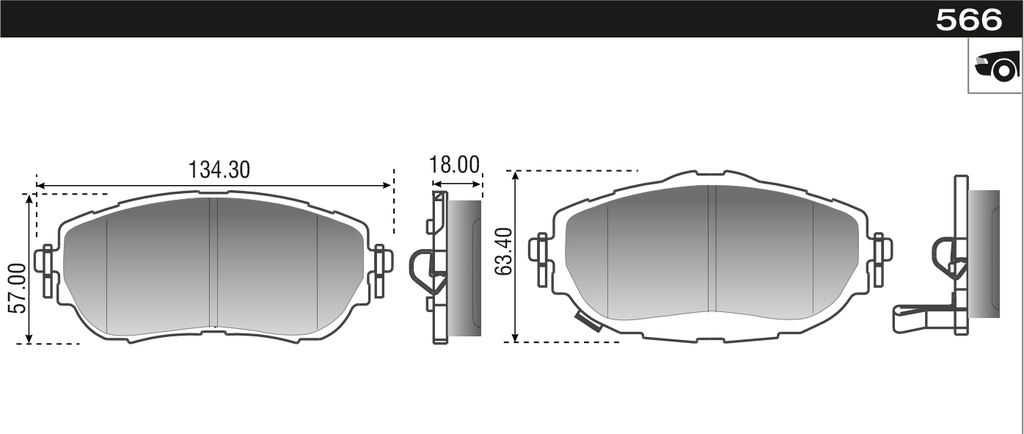 PASTILLA COROLLA 14>  134,3x63,4/57x18  DEL