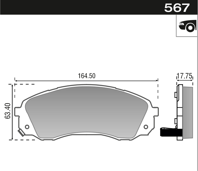 PASTILLA HYUNDAI H1 KIA CARNIVAL  164x63,4x17  DEL