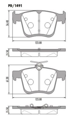 PASTILLA GOLF 1.4 TSI 12/ TT  123x61,3/56,4x15,5  TRAS
