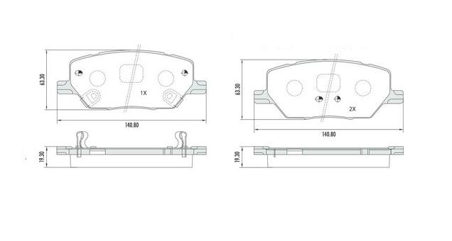 PASTILLA TORO RENEGADE COMPASS RAM  140,8x63,3x19,3  DEL