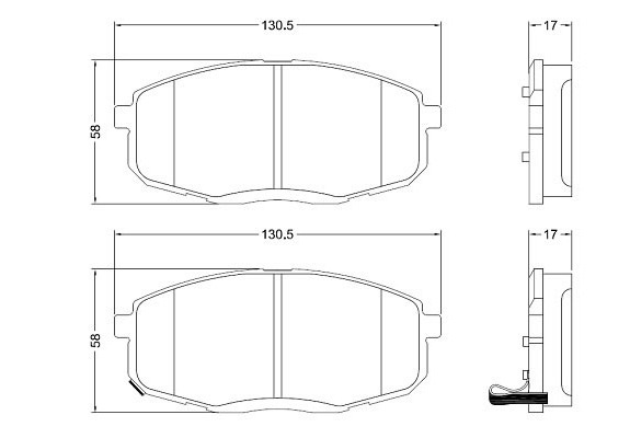 PASTILLA TUCSON SPORTAGE SOUL ELANTRA  130x57x17  DEL