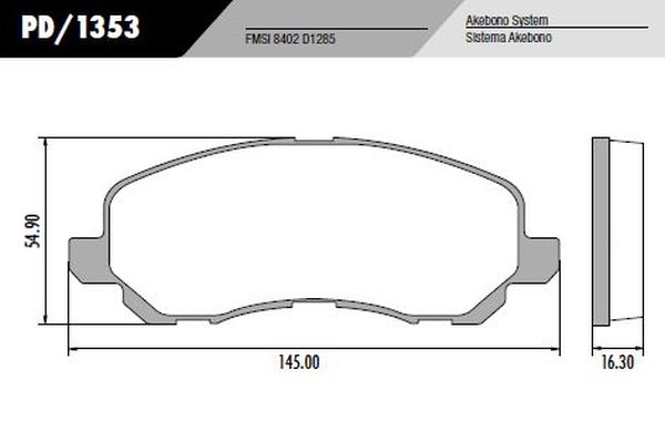 PASTILLA JEEP COMPASS 07/17  144,8x55x16,3  DEL