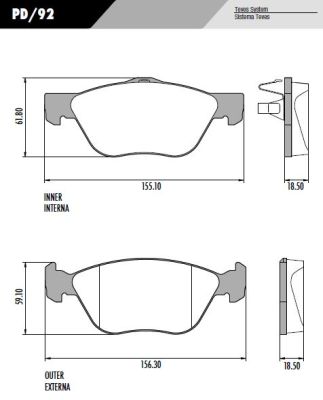 PASTILLA LINEA PALIO PUNTO IDEA  156,3/155x59,1/61,8x18,5  DEL