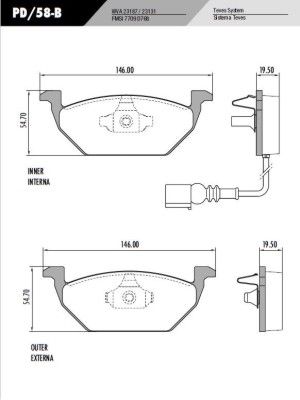 PASTILLA A3 GOLF VENTO FOX BORA UP  146x54,7x19,5  DEL