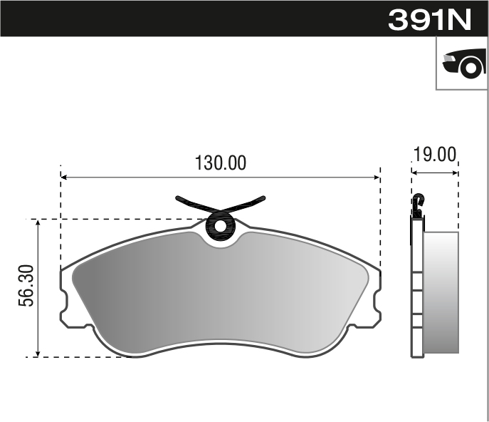 PASTILLA 207 306 PARTNER XSARA  130x55,4x18,3  DEL