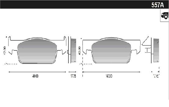 PASTILLA LOGAN SANDERO ARAÑA CHICA  140x41,8/40X17,5  DEL