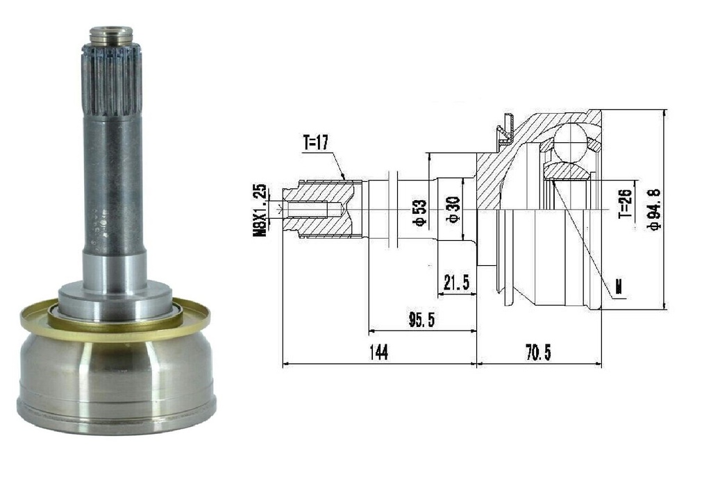 HOMOCINETICA S10 BLAZER 4x4  SEG.MED.  RUEDA  17/26