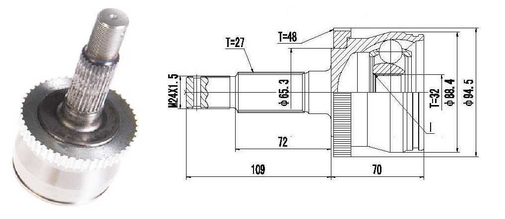 HOMOCINETICA CHEROKEE  SEG.INT.  ABS48  RUEDA  27/32