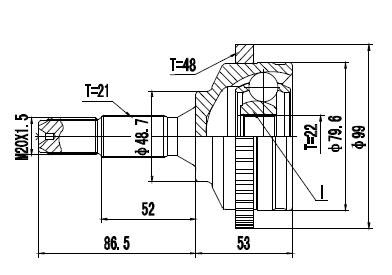 HOMOCINETICA 106 206 C3  SEG.INT.  ABS48  RUEDA  21/22