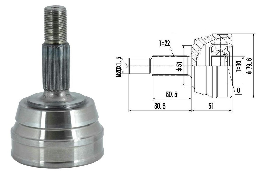 HOMOCINETICA GOL PASSAT SENDA  SEG.EXT.  RUEDA  22/30