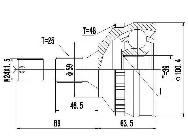 HOMOCINETICA 406 C4 XANTIA  SEG.INT.  ABS48  RUEDA  25/39