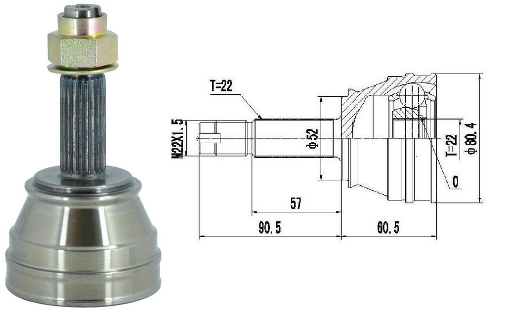 HOMOCINETICA IDEA PALIO 1.7D SIENA  SEG.EXT.  RUEDA  22/22