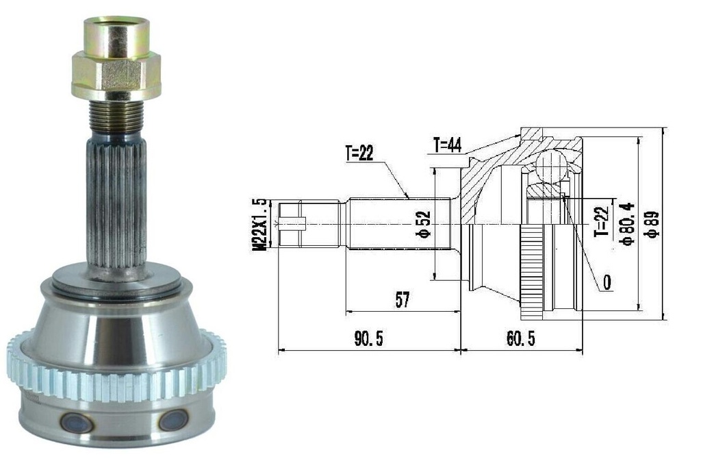 HOMOCINETICA PALIO P.UP SIENA  SEG.EXT.  ABS44  RUEDA  22/22
