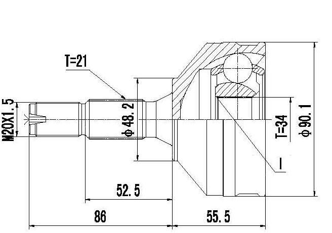 HOMOCINETICA C3 206 1.9 HDI 207  SEG.INT.  RUEDA  21/34