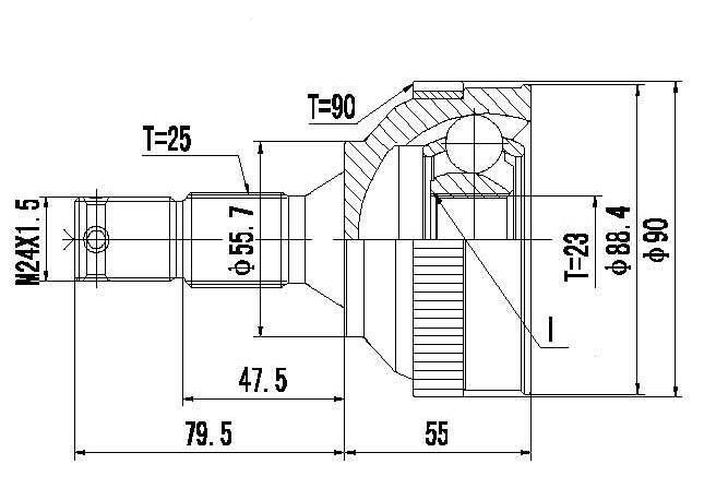 HOMOCINETICA 306 405 PARTNER  SEG.INT.  ABS90  RUEDA  25/23
