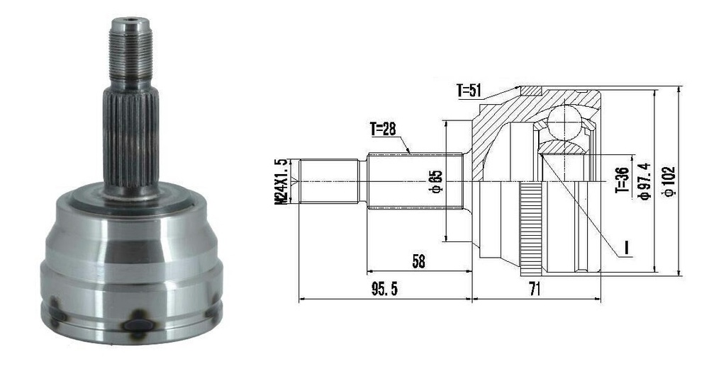 HOMOCINETICA MASTER 2 MN  SEG.INT.  ABS51  RUEDA  28/36
